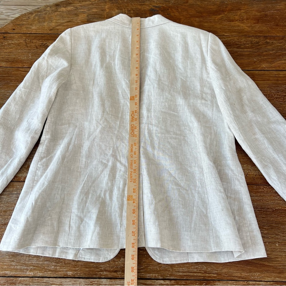 Talbots Linen Blazer Light Beige Classic Neutral One Button Women’s Size 16 - Picture 13 of 16